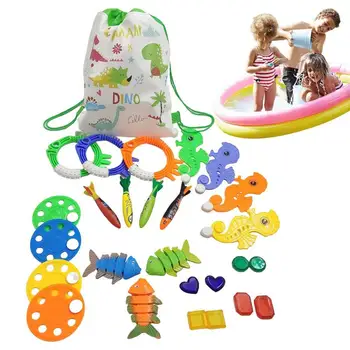 Играчки за гмуркане, лятно плуване, водни играчки-рибки с чанта за съхранение, Интерактивни играчки за басейна, Играчка за обучение на водолазни, подарък за