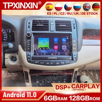 9-Инчов мултимедиен плеър с Android 11 на 128 GB, автомагнитола, стерео за Toyota Crown 2013, GPS-навигация, видеоприемник, главното устройство