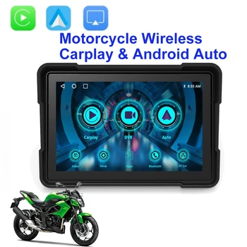 Навигация за мотоциклет, интелигентни екран, безжичен Apple Carplay, преносим 5-инчов Водоустойчив дисплей, Android плейър с автоматично екран, GPS, PND