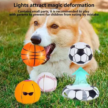 Нова играчка за домашни кучета е Магическа Летяща Чиния Топка Здрав Мека Гума Интерактивен топка за хвърляне за малки, Средни и Големи кучета, Стоки за домашни любимци