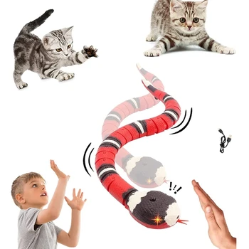 Интелигентна Сензорна играчка-змия, интерактивни играчки за котки, USB-акумулаторна Реалистична имитация на Електрически играчки-змии