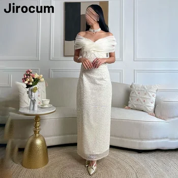 Jirocum Блестящи рокли за абитуриентски бал в стил русалка, секси вечерна рокля с пайети с открити рамене, рокли за специални случаи, в Саудитска Арабия на дължина щиколотку 2024 г.