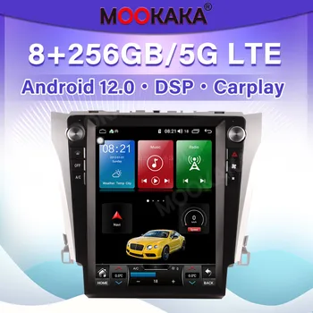 256G Безжичен Carplay За Toyota Camry 2013-2017 Tesla Android 12 Мултимедиен Плейър Авто Сензорен Екран Стерео Радио Главното Устройство