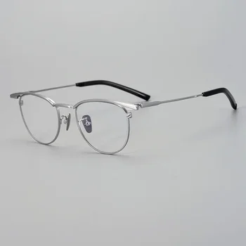Японската марка Квадратна Титановая Рамки За Очила на Мъже, Жени Кръгли Очила По Рецепта Мъжки Оптични рамки за очила за Късогледство S-155 Eyewear
