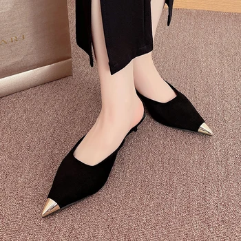Обувки за жени 2023 Модни джапанки Дамски чехли на Нови Сексуални Елегантни вечерни чехли Дамски обувки с остър пръсти и затворени пръсти Женски