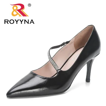 ROYYNA/ Новост 2023 г.; дизайнерски обувки Mary Janes; женски висококачествени модела обувки от естествена кожа; дамски обувки с неглубоким каишка с катарама
