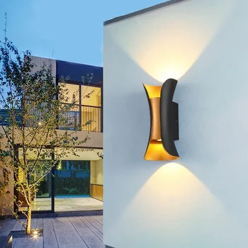 Led монтиран на стената лампа 6 W ABS Водоустойчива IP65 външни стенни лампи градина на верандата на съвременен вътрешен скандинавски стенни декор осветление