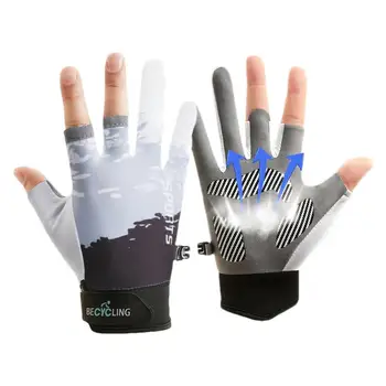 Ръкавици за риболов, ръкавици с отрязани на 3 пръста нескользящие ръкавици без пръсти със сензорен екран, дишащи спортни ръкавици без пръсти за спортове на открито