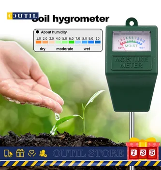 Realmote Одноигольный влага на почвата Инструмент за откриване на цветарски влага на почвата Детектор с квадратна глава