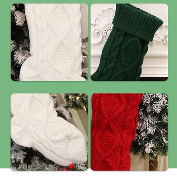 Чорап Коледни Чорапи на Дядо 43*16 см Бонбони за Декорация Еластичен цветя, Висящи трикотаж Прекрасен Високо качество