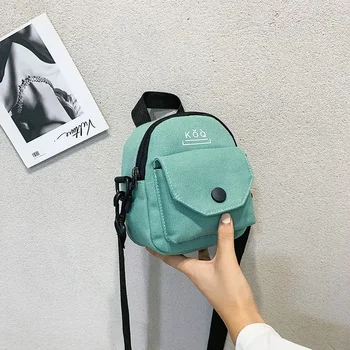 Универсална малка холщовая на тъканта, чанта, ежедневни студентски чанта през рамо в корейски стил със сменяем пагон, чанта Нова