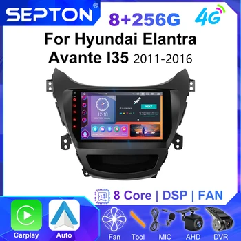 SEPTON Android Кола Стерео Радио За Hyundai Elantra Avante I35 2011-2013 2014 2015 2016 Мултимедиен Плеър CarPlay Navi GPS 2Din