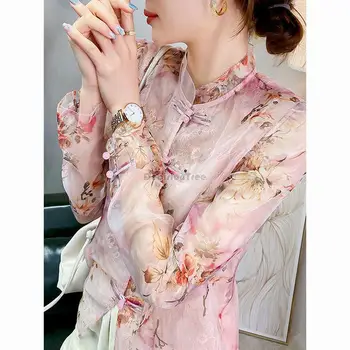 2024 китайската традиционна дамска блуза hanfu, елегантна подобрена ежедневна блуза f; шифоновая блуза за устната кухина, дамски елегантен всекидневен топ за всеки ден