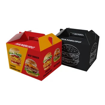 Потребителски продукт, нов дизайн, преносима кутия за пържено пиле, картонена кутия за сандвичи, картонена кутия за сандвичи, опаковки, кутии за хамбургери