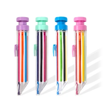 8 цвята Нажимные писалка за рисуване Сглобяеми цветни моливи Многоцветен молив за рисуване 594A