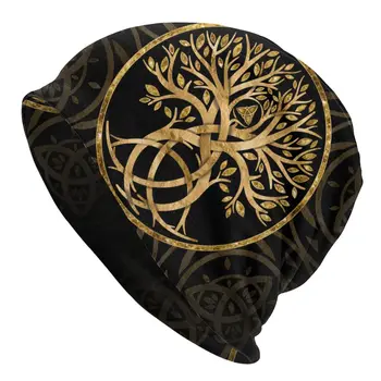 Шапки-абсорбатори Viking Tree Of Life Мъжки женски тънки тюбетейки Шапки Golden Tree Есенно-пролетни топли дизайнерски шапки-шапки