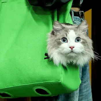 Чанта за пренасяне на домашни любимци, през рамо, холщовая чанта за носене котки, ветрозащитная, дишаща, водоустойчива чанта за пренасяне на домашни любимци, чанта за носене на котки през рамо