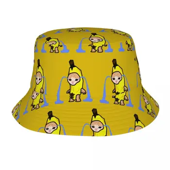 Унисекс Бананова шапка Котка Cry Боб Стоки за пътуване шапки Сладък животни Панама Рибарски шапки за спортове на открито