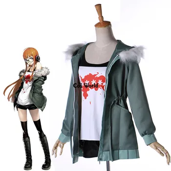 Persona 5 Тениска Sakura Futaba, блузи, палта, Шорти, униформи, игри, костюми за cosplay